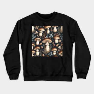 Dark Vintage Mushroom Pattern #2 Crewneck Sweatshirt